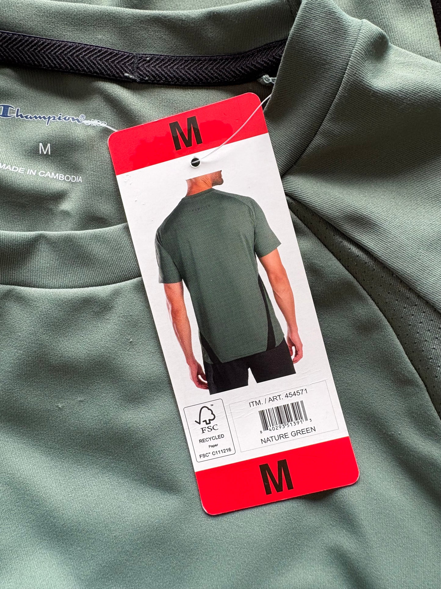 Champion Short Sleeve T-Shirt Colour Nature Green Size M