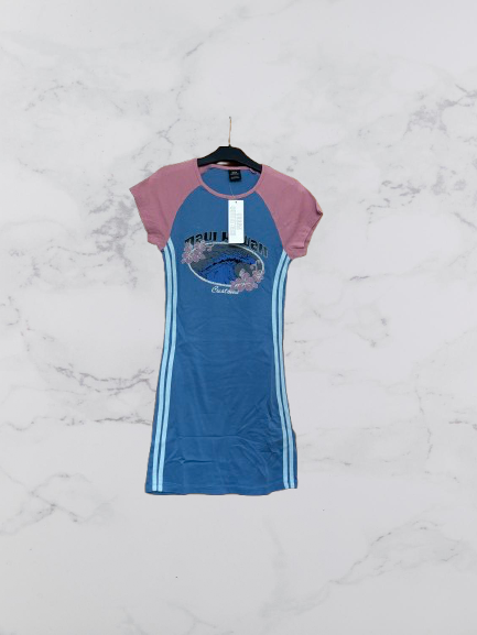 Urban Outfitters Hawaii Surf T-shirt Mini Dress Colour Blue Multi Size S
