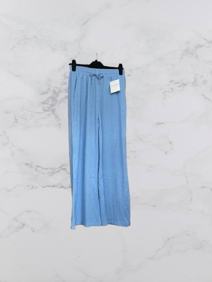 Elisa Immagine Collezione Waffle Trousers Colour Light Blue Size L/XL One Size 10-14