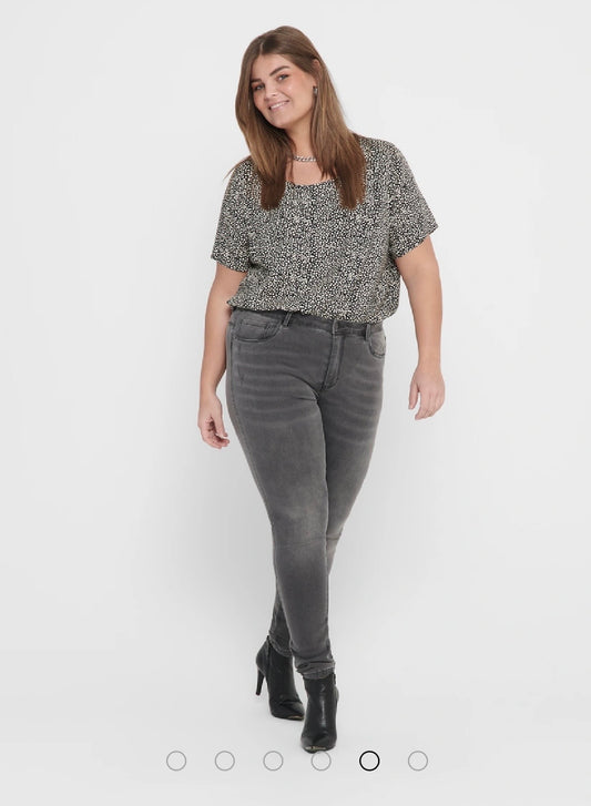 Only Carmakoma Augusta High Waist Skinny Jeans Colour Grey