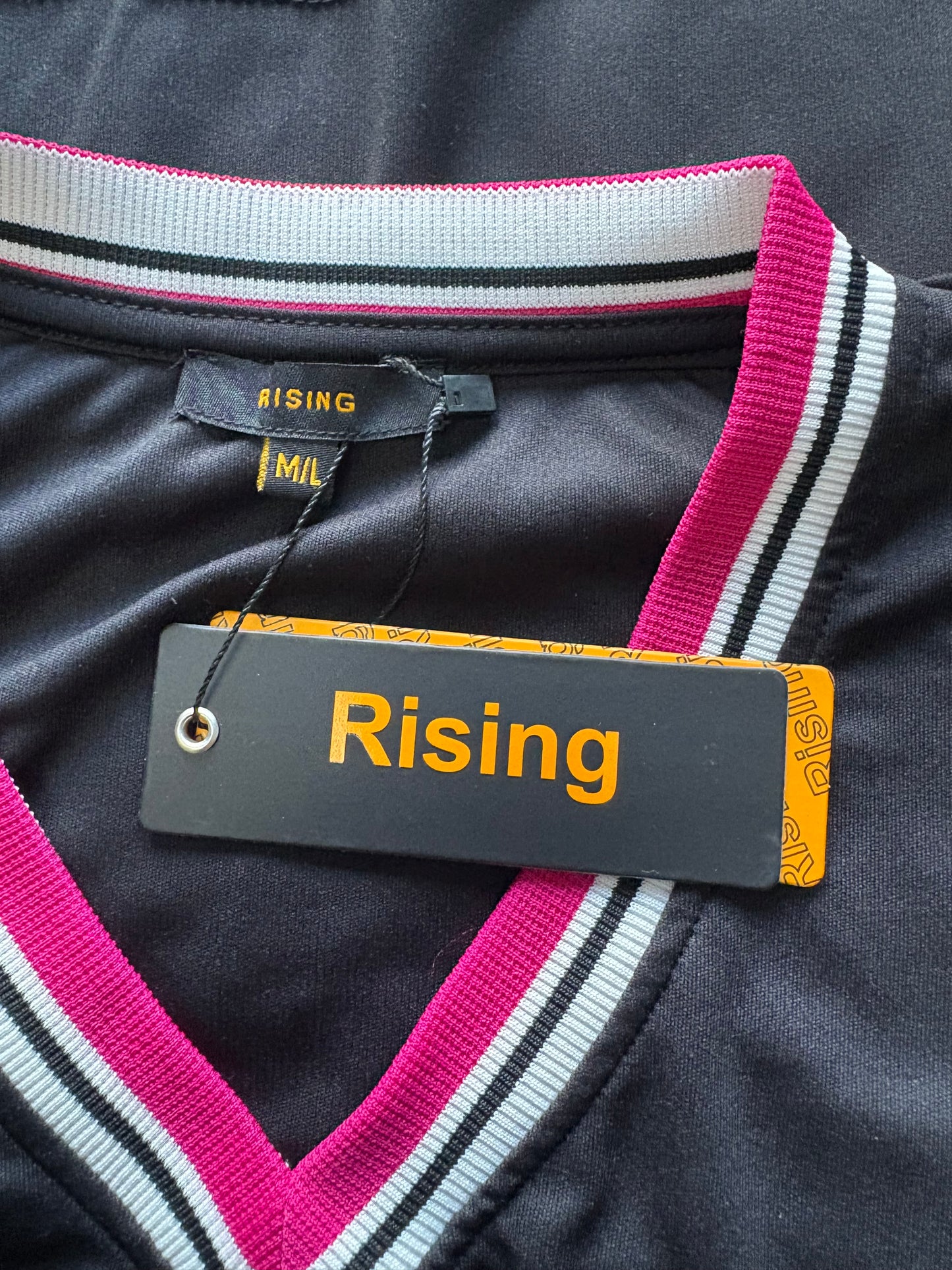 Rising V Neck Short Sleeve T-Shirt Colour Black Size M/L One Size 10-16