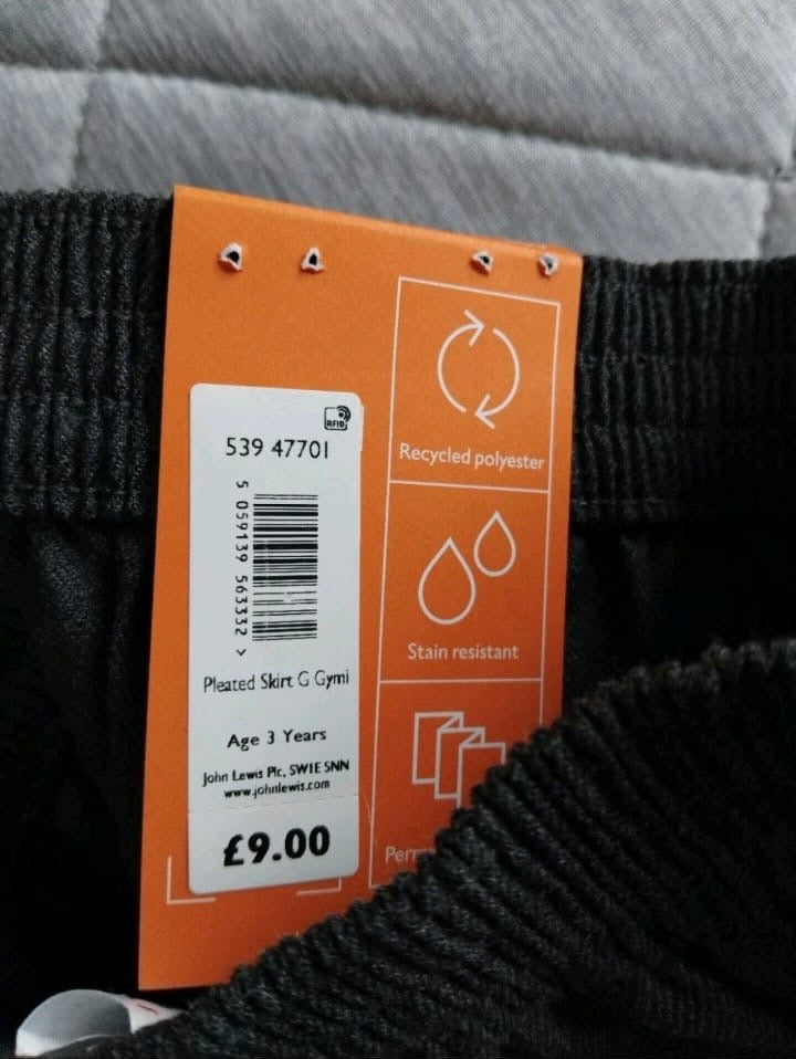 John Lewis Pleated Skirt Colour Grey Size 3 Years