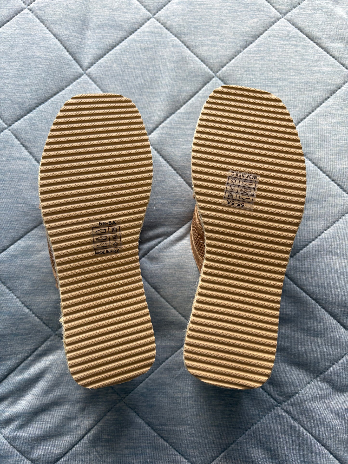 Mulanka Wedge Sandals Colour Khaki Size 37 UK Size 4