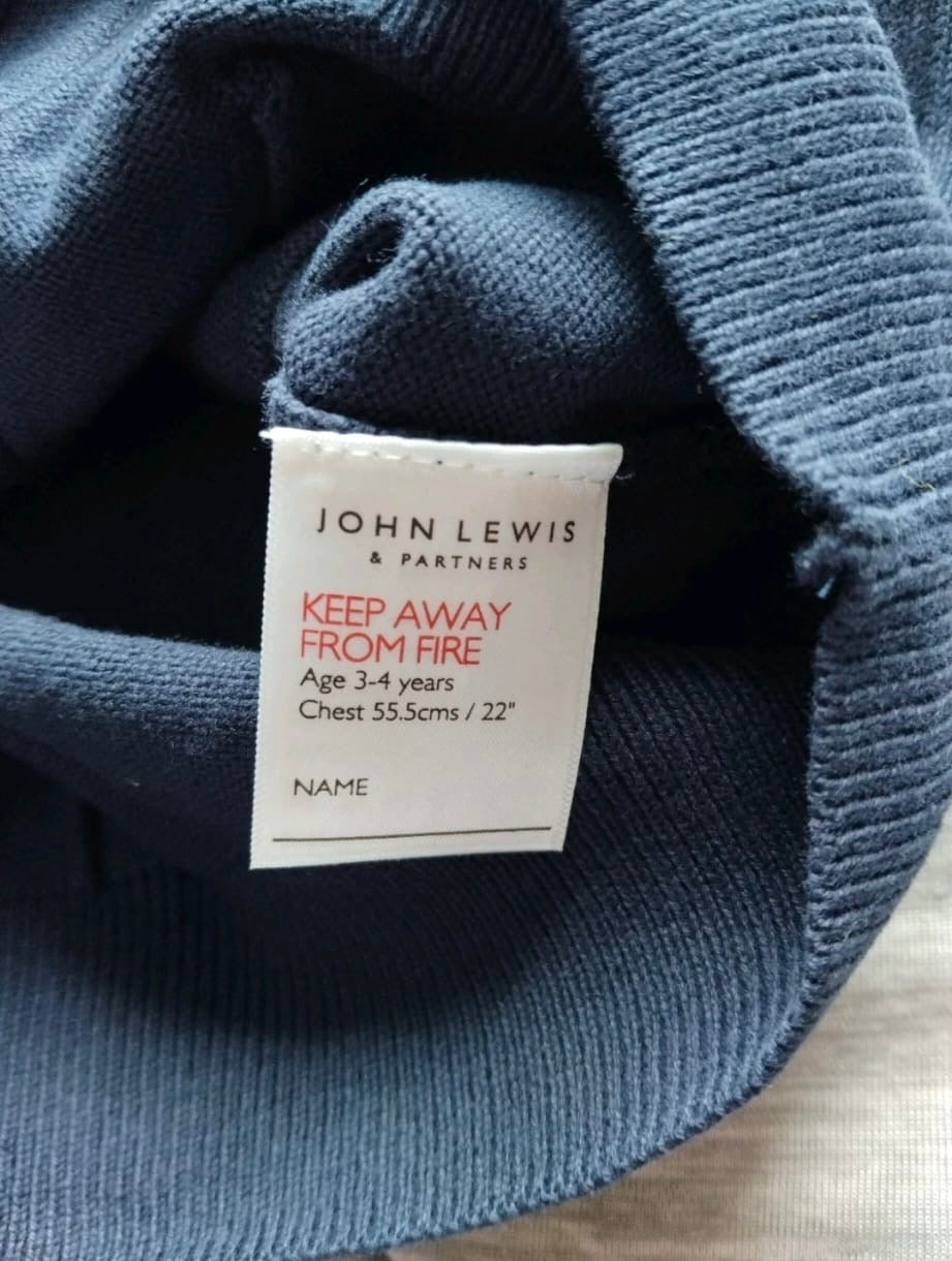 John Lewis Pocket Cardigan Colour Navy Size 3-4 Years