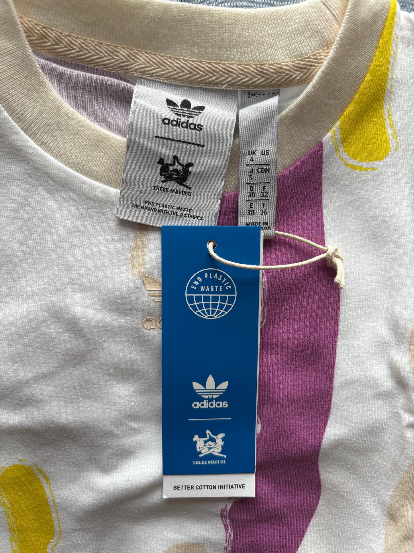 Adidas Originals Sleeveless Cropped Tank Top Colour White Multi Size 4