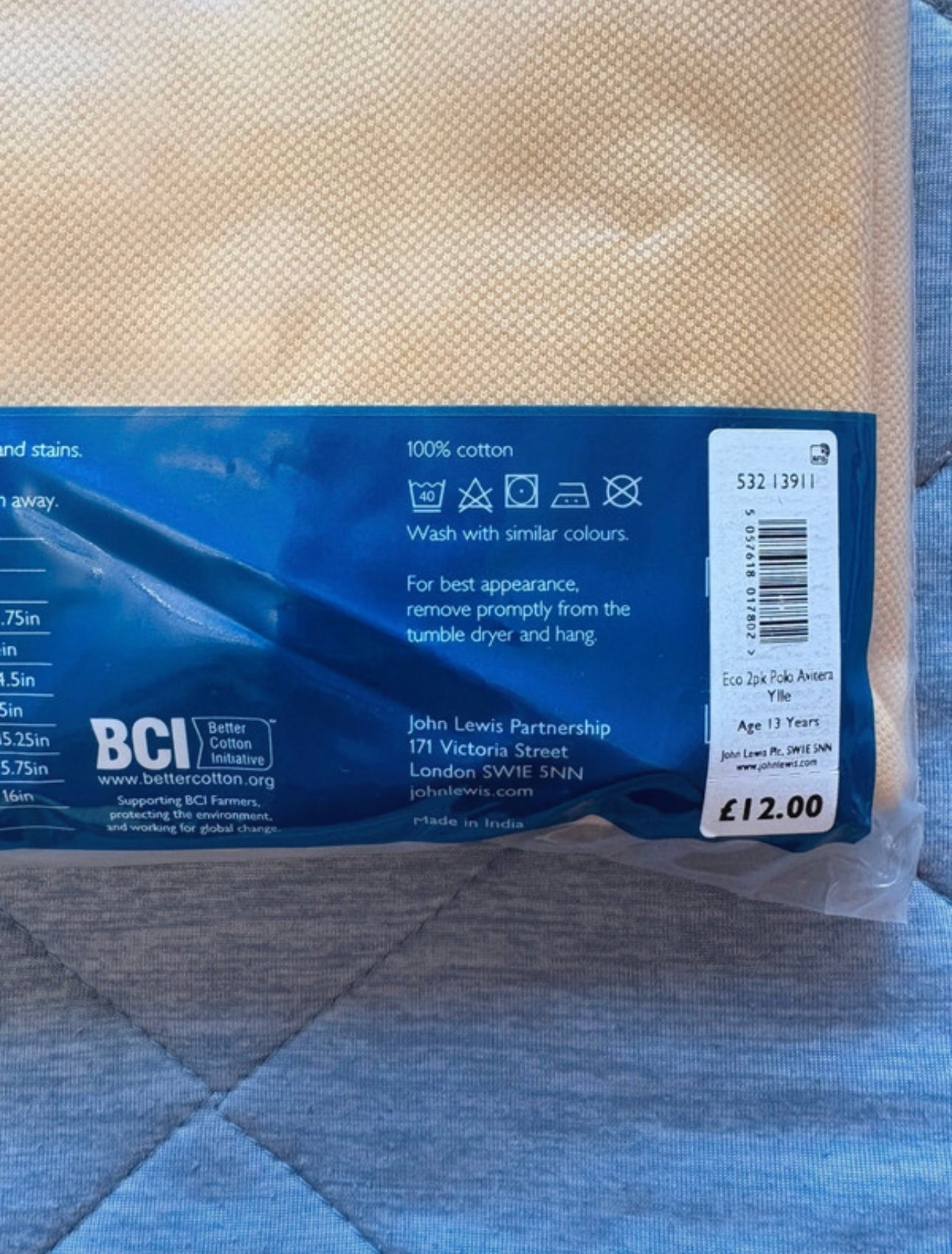 John Lewis 2 Pack Short Sleeve Polo Shirts Colour Yellow Size 13 Years