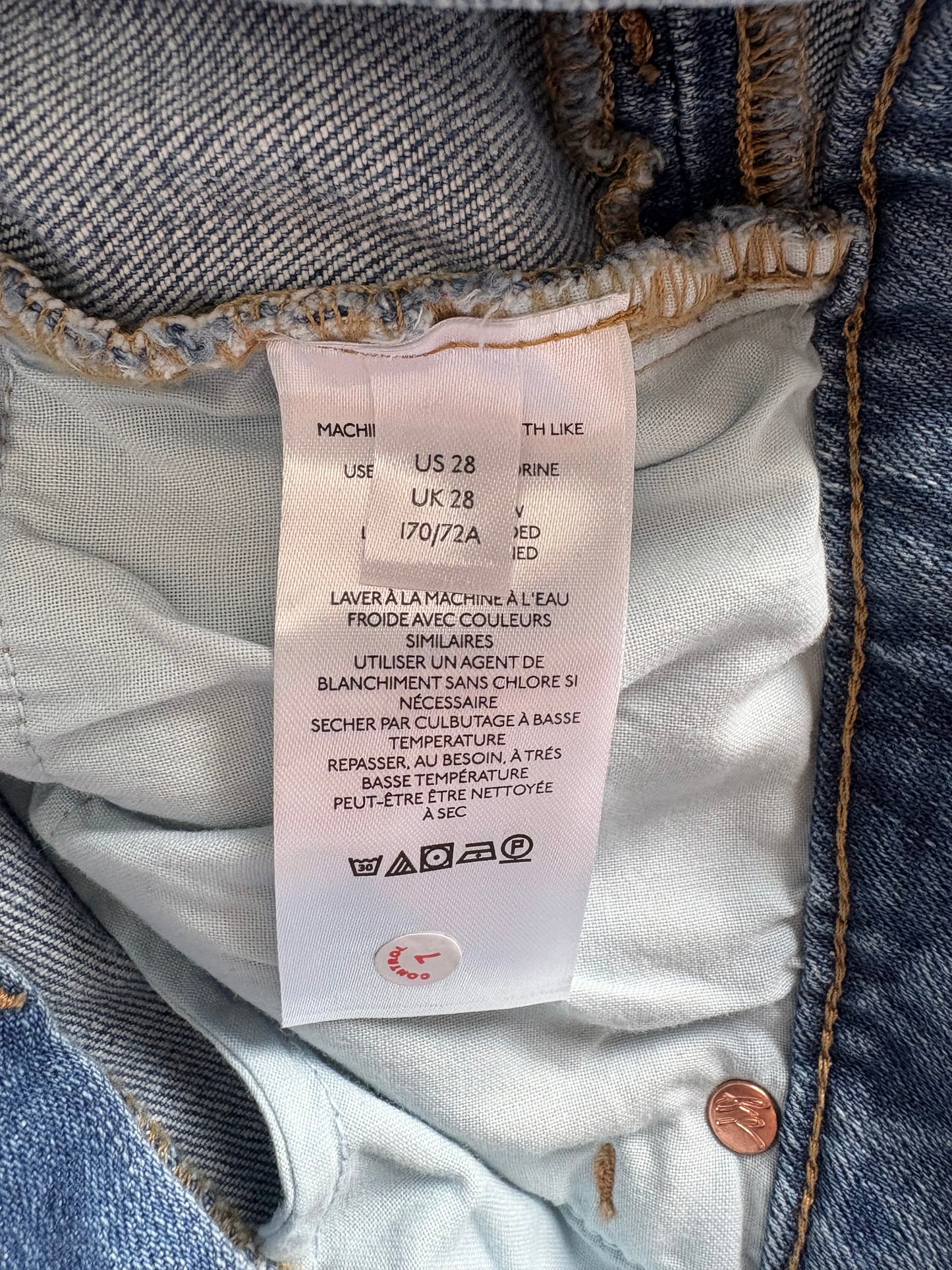 Free People We The Free 'Carmen' Flare Ripped Jeans Size 28 UK Size 12 Colour Indigo