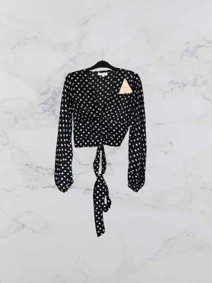 Dancing Leopard Polka Dot Blouse Colour Black/ white Size 6
