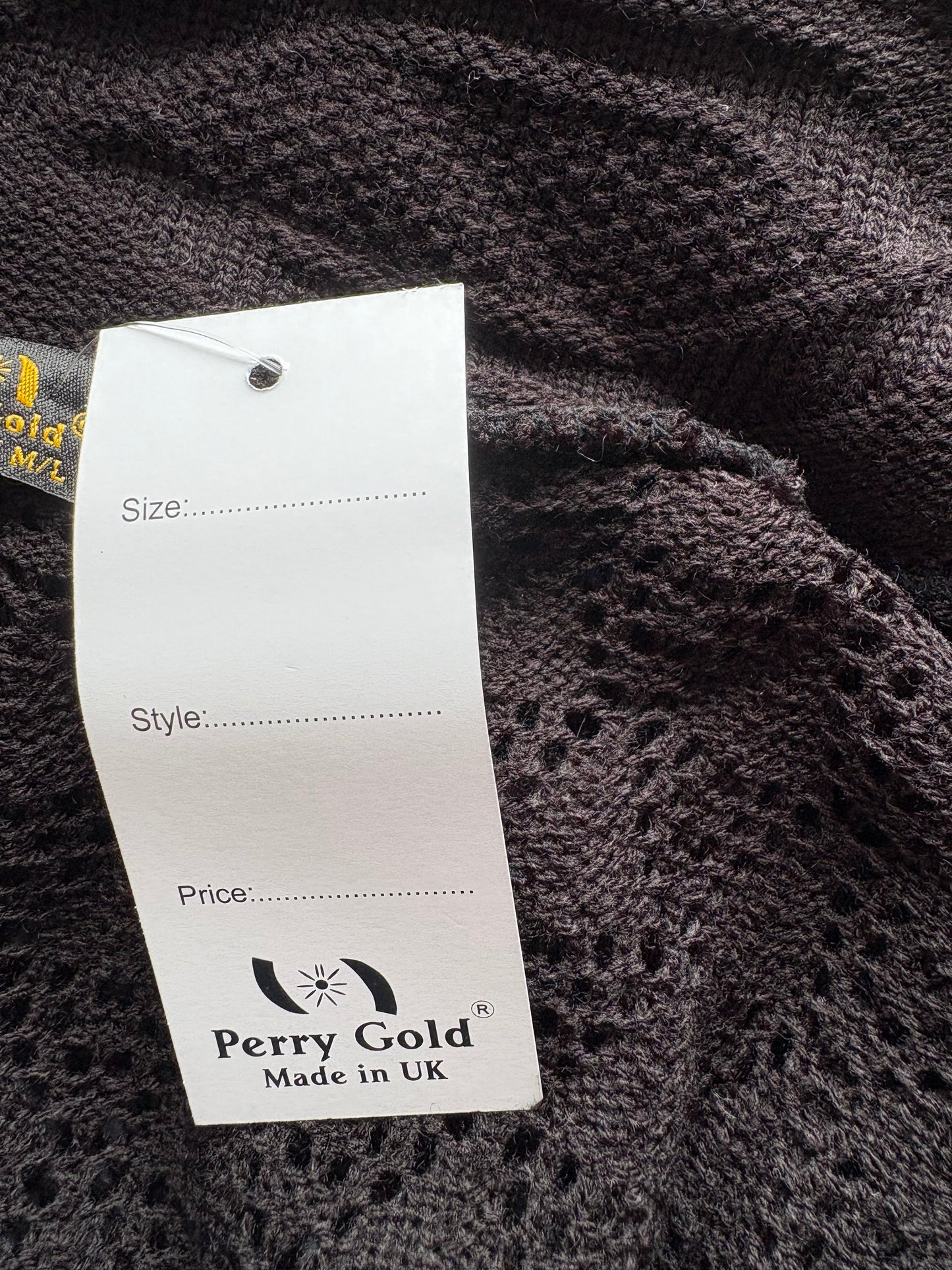 Perry Gold Short Sleeve Crochet Cardigan Colour Black Size M/L