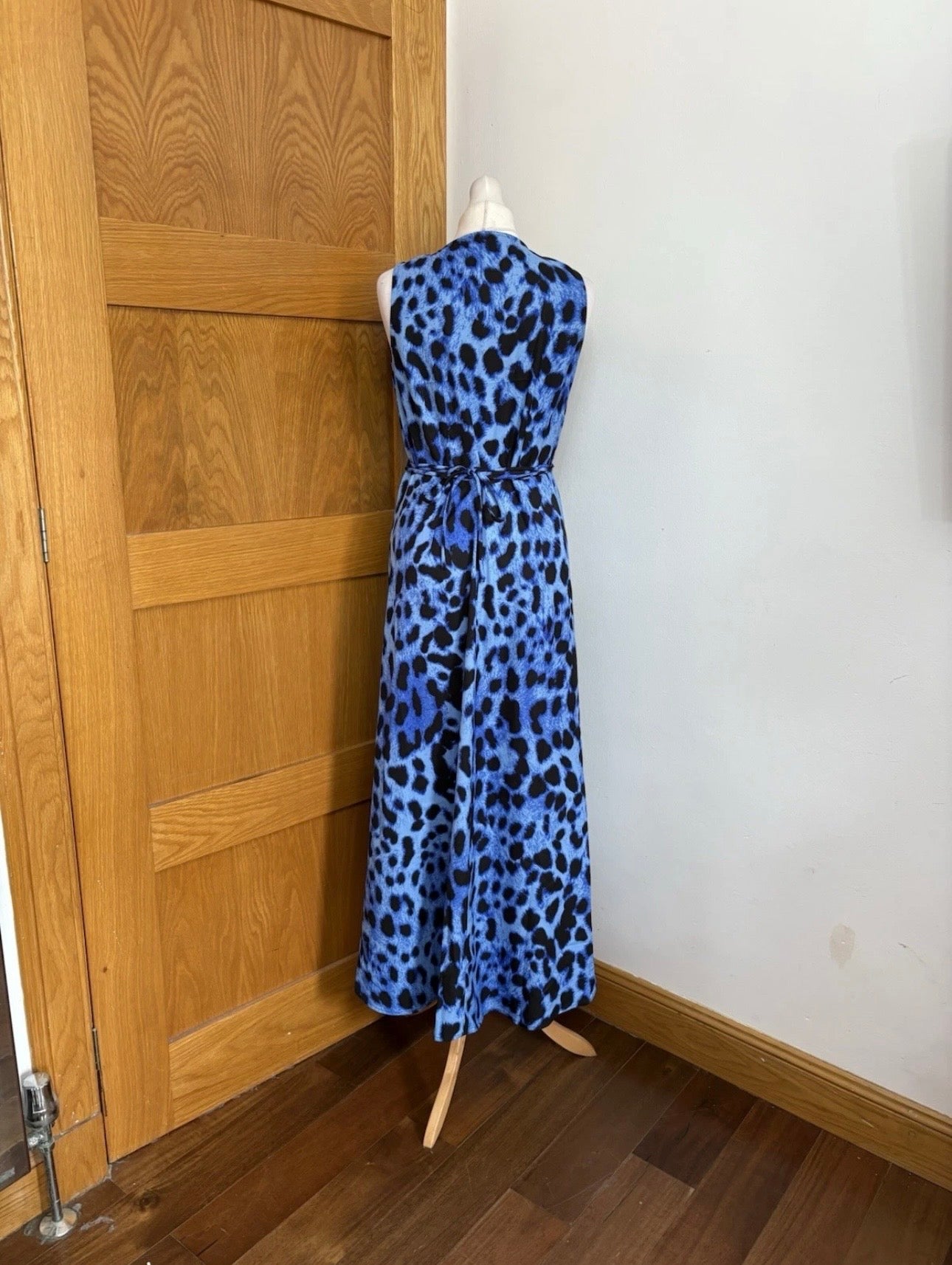 Dancing Leopard Kyla Leopard Sleeveless Wrap Dress Colour Blue/Black Size 10