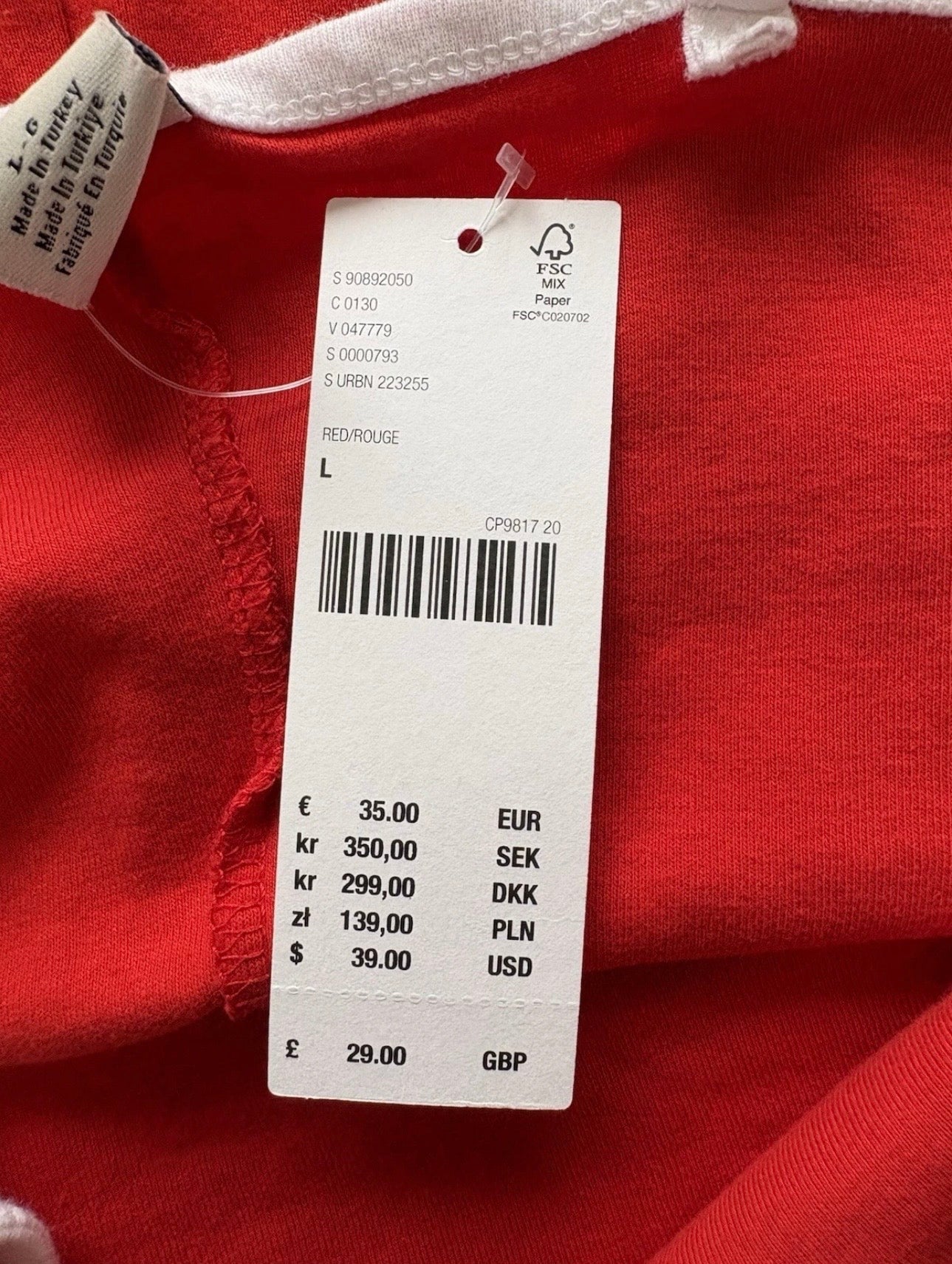 Urban Outfitters 'It's not me it's you' Mini Dress Colour Red/White Size L