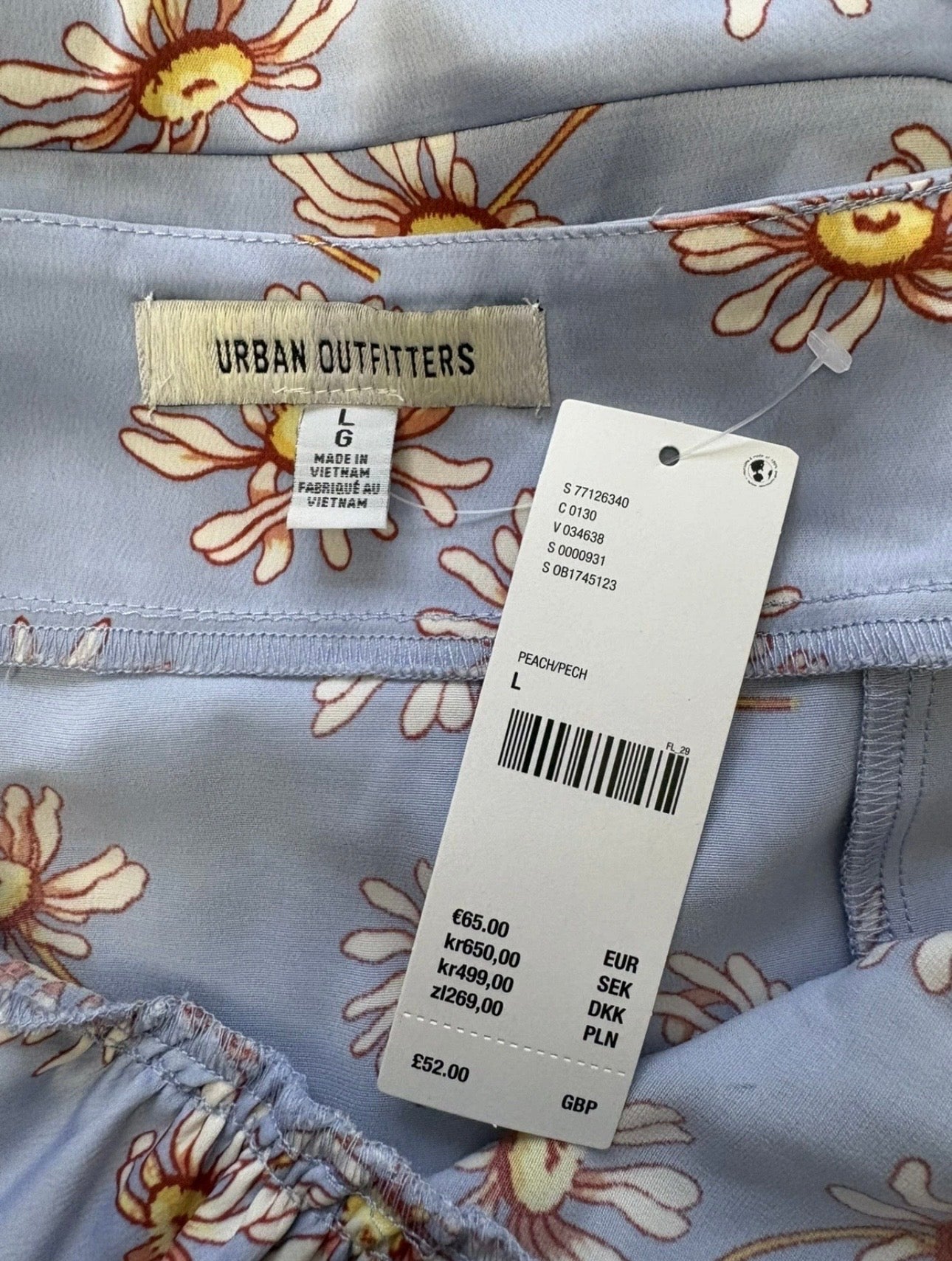 Urban Outfitters Finley Flirty Mini Dress Colour Light Blue Multi