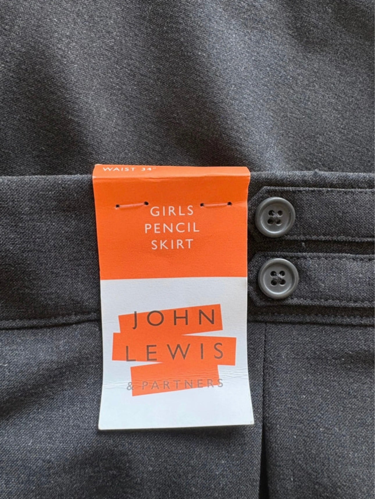 John Lewis Pencil Skirt Colour Grey Size 34” Waist