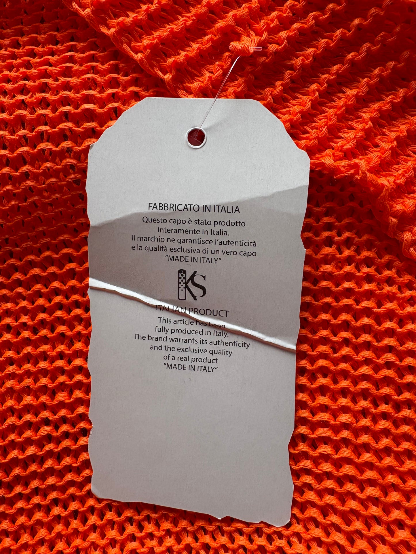 Made In Italy KS 3/4 Sleeve Crochet Cardigan Colour Orange One Size 12-24