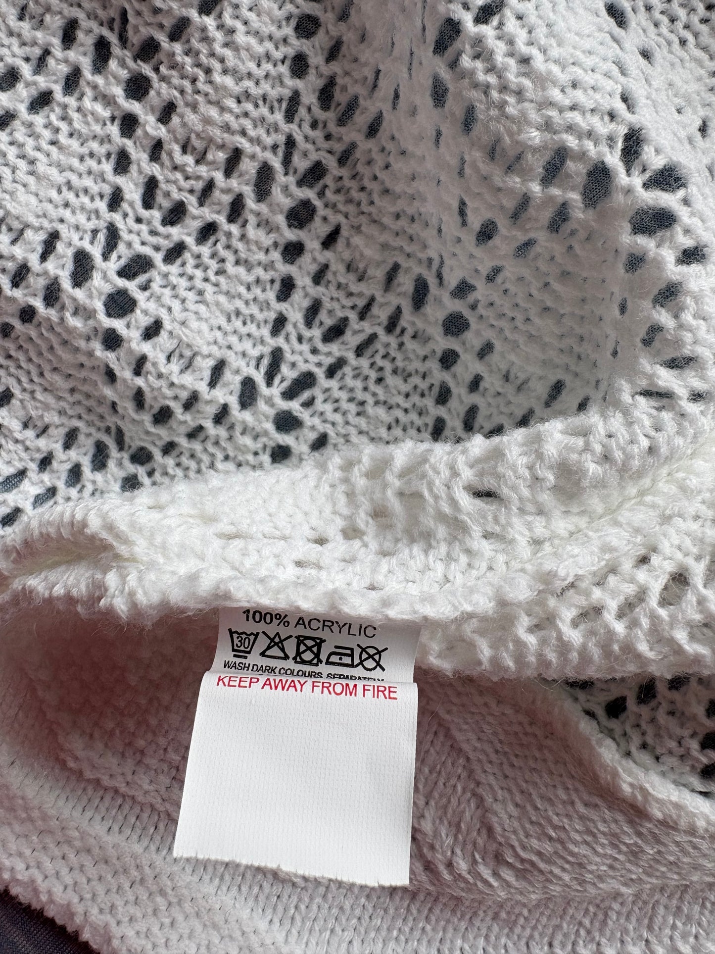 Perry Gold Short Sleeve Crochet Cardigan Colour White Size S/M