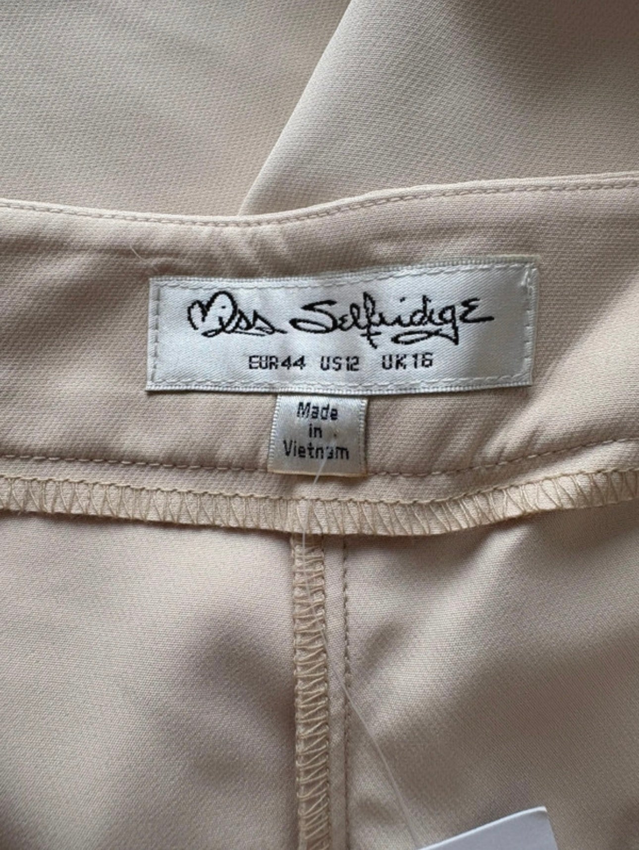 Miss Selfridge wide leg trousers Colour Cream Size 16