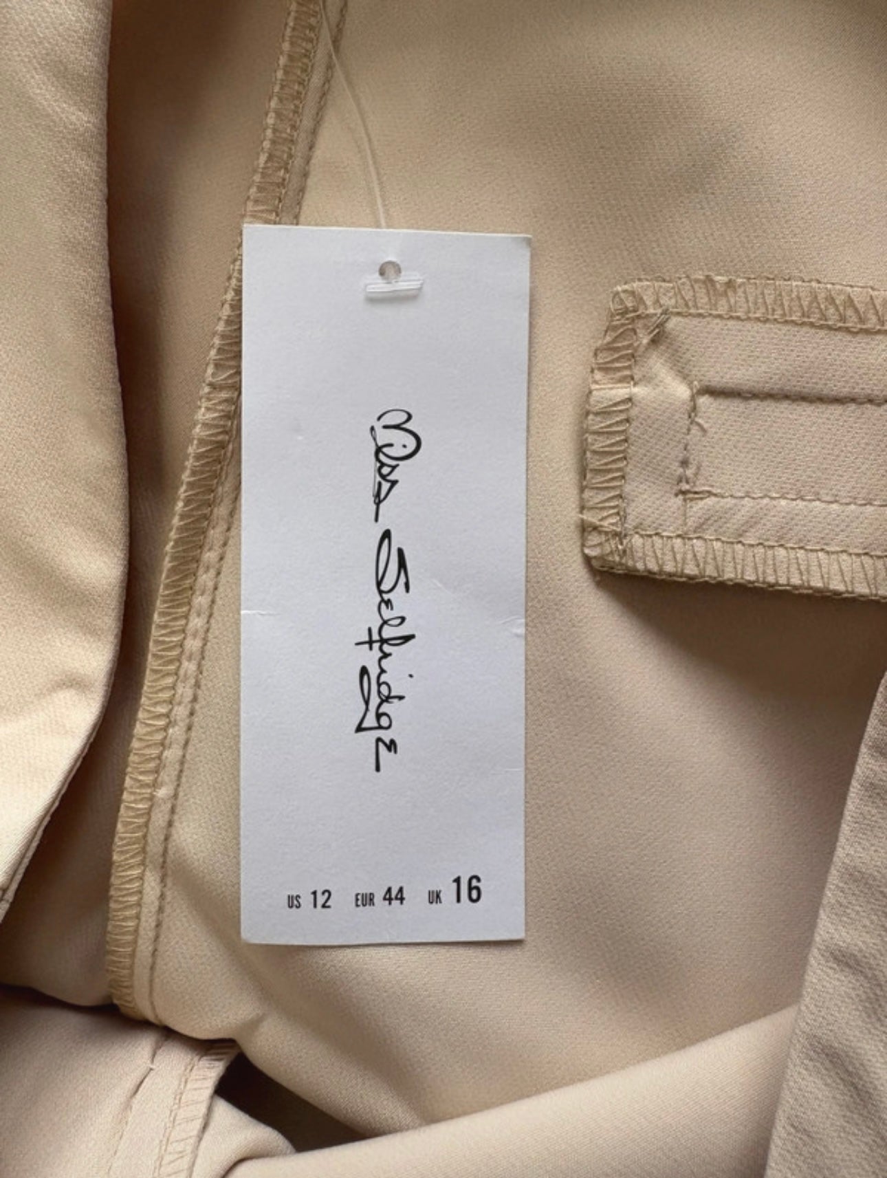 Miss Selfridge wide leg trousers Colour Cream Size 16