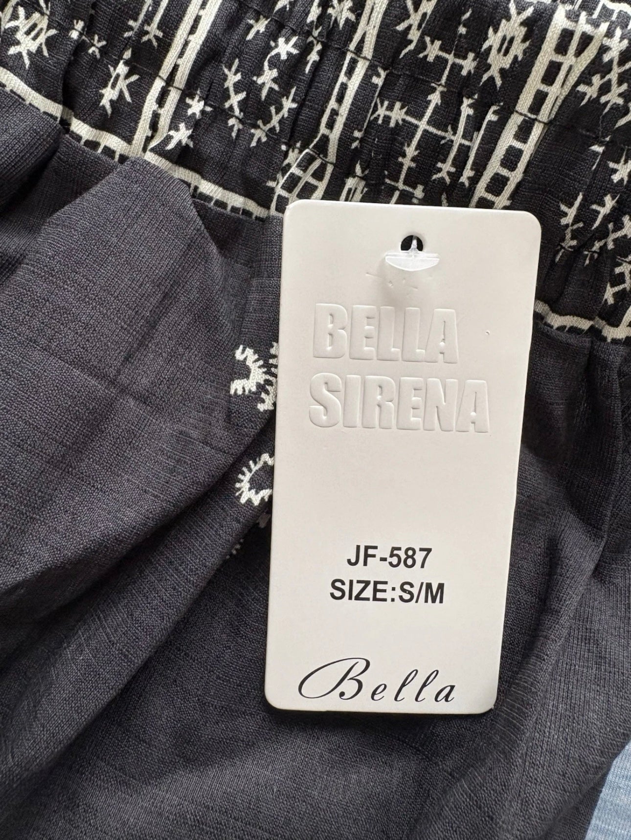 Bella Sirena Linen Blend Wide Leg Trousers Colour Black/White Size S/M