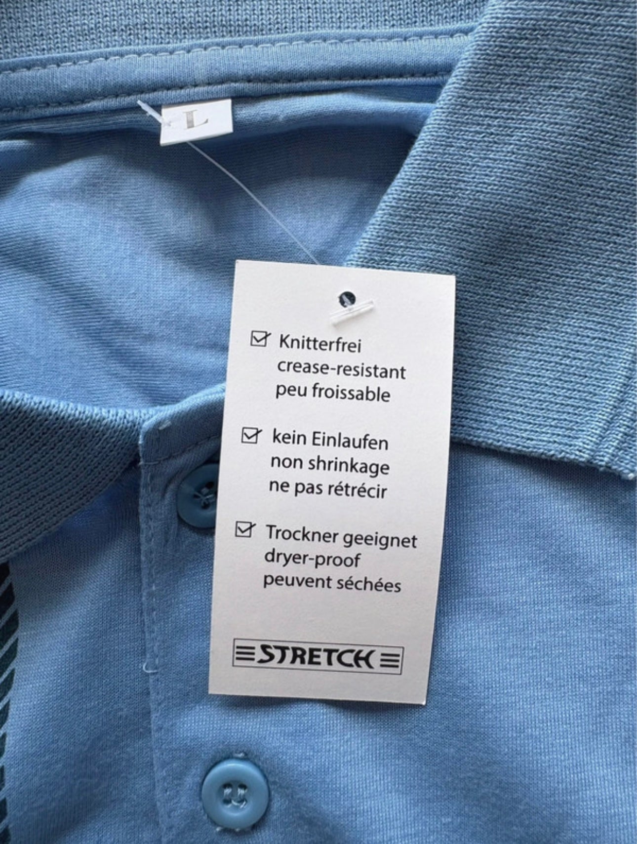 Be Lucky Short Sleeve Polo Shirt Colour Light Blue Size L