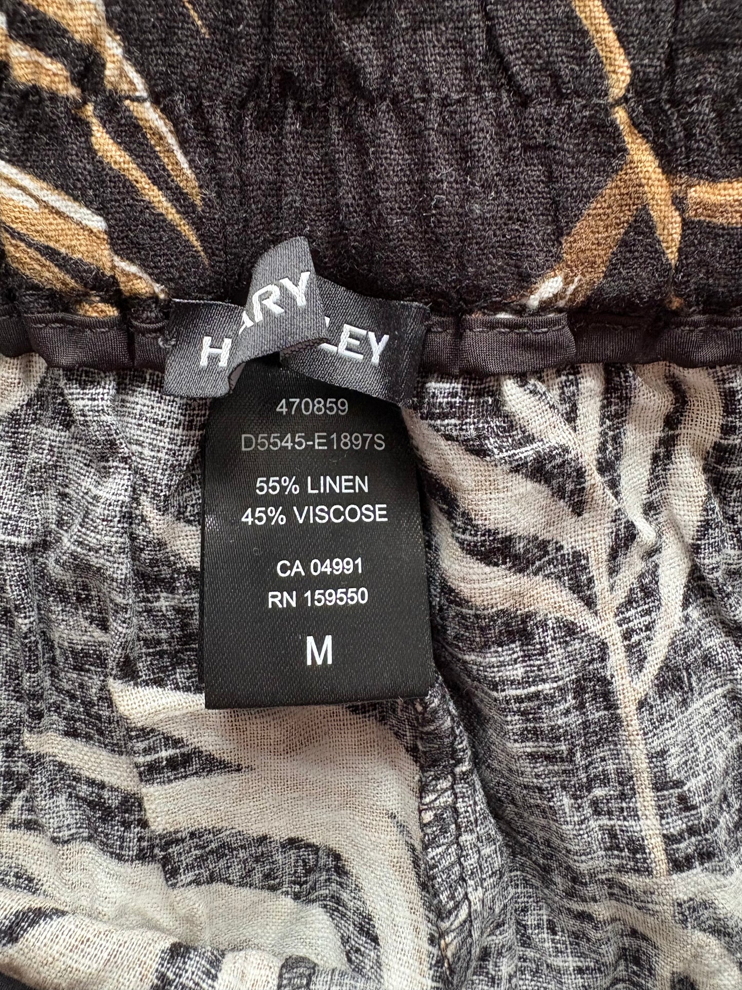 Hilary Radley High Waist Wide Leg Linen Blend Trousers Colour Black Combo Size 12/14