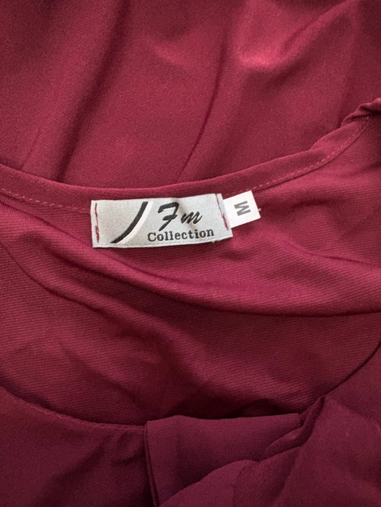 FM Collection long sleeve top Colour Burgundy Size M
