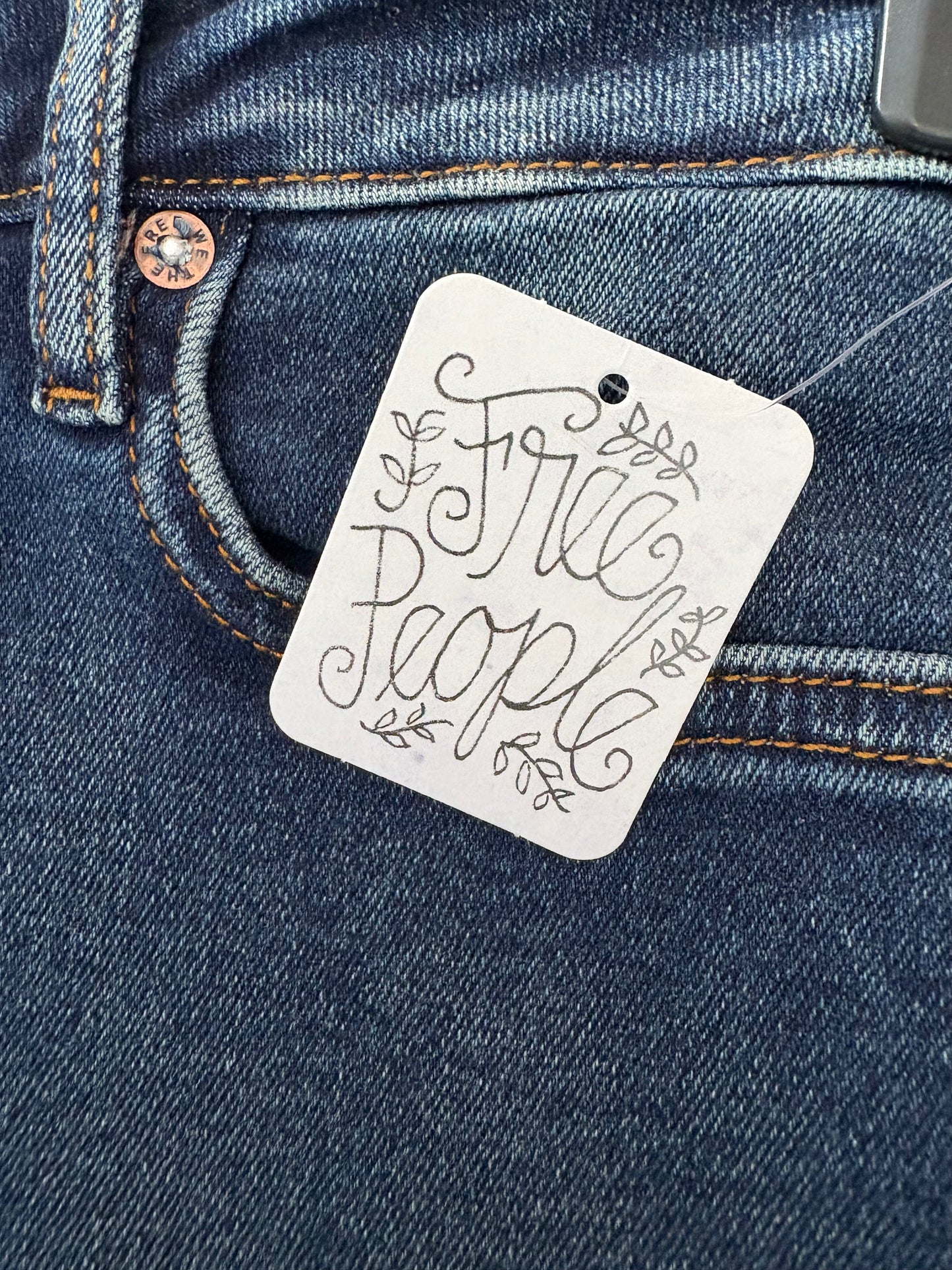 Free People We The Free 'Raw' high rise jeggings Colour Dark Denim Size 27 UK Size 6/8