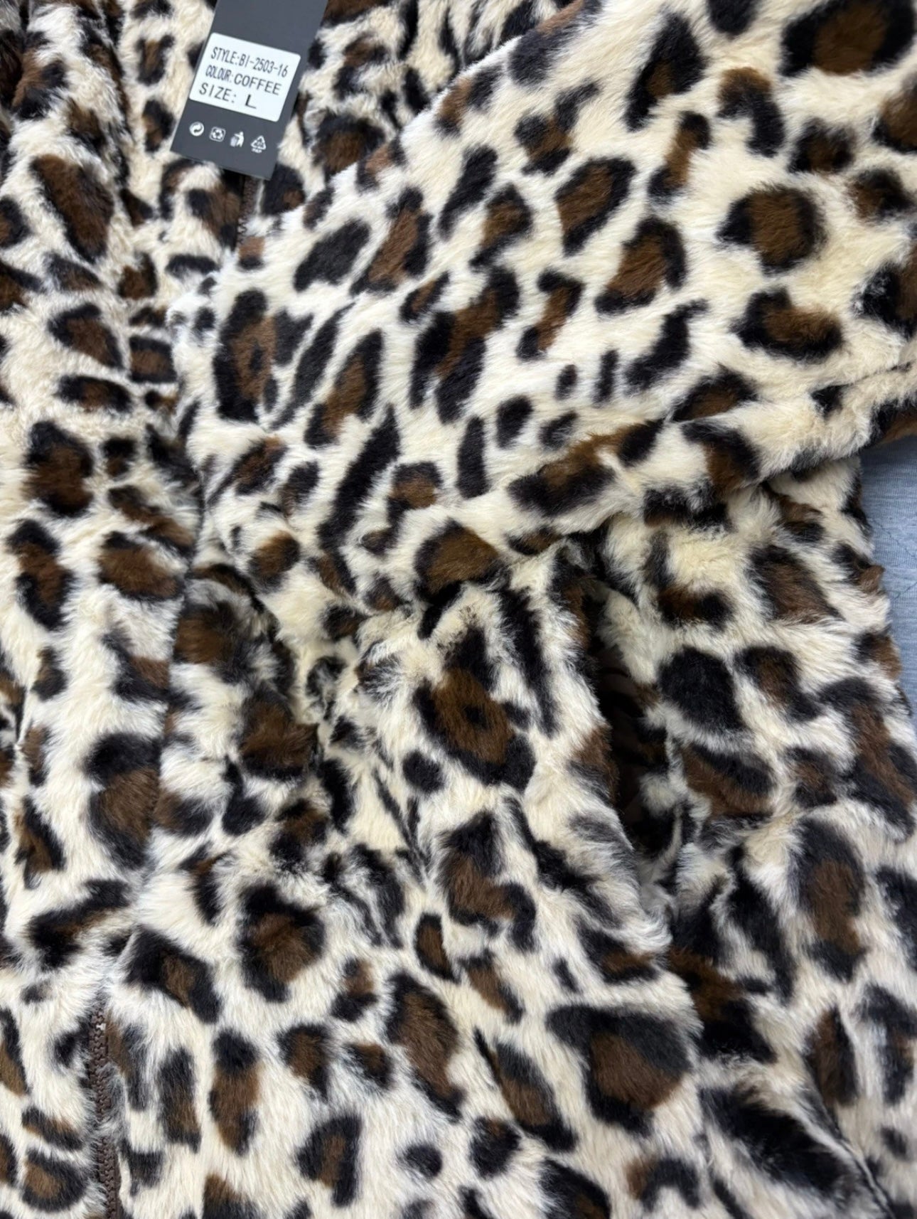 Bilin Reverse-able Faux Fur Hooded Jacket Colour Coffee Size L