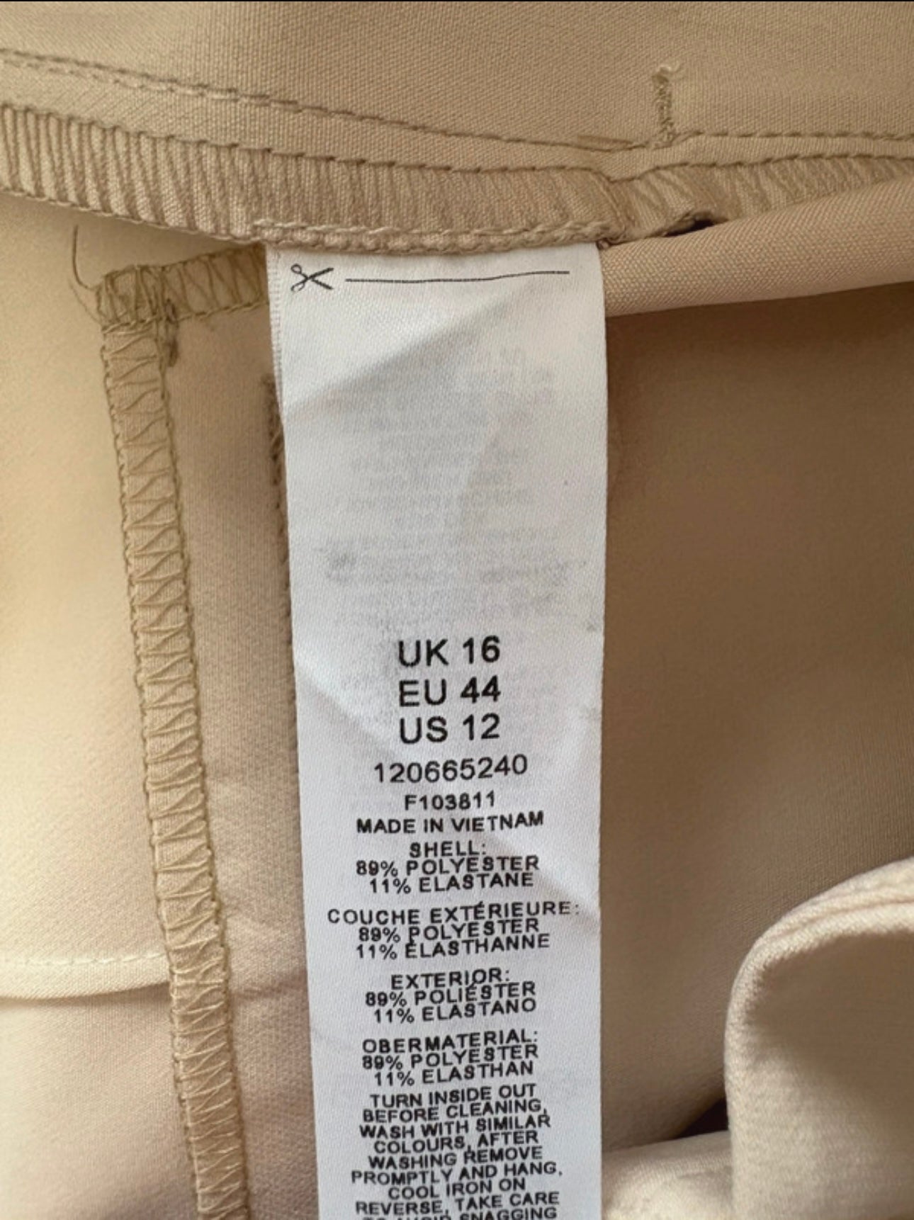 Miss Selfridge wide leg trousers Colour Cream Size 16