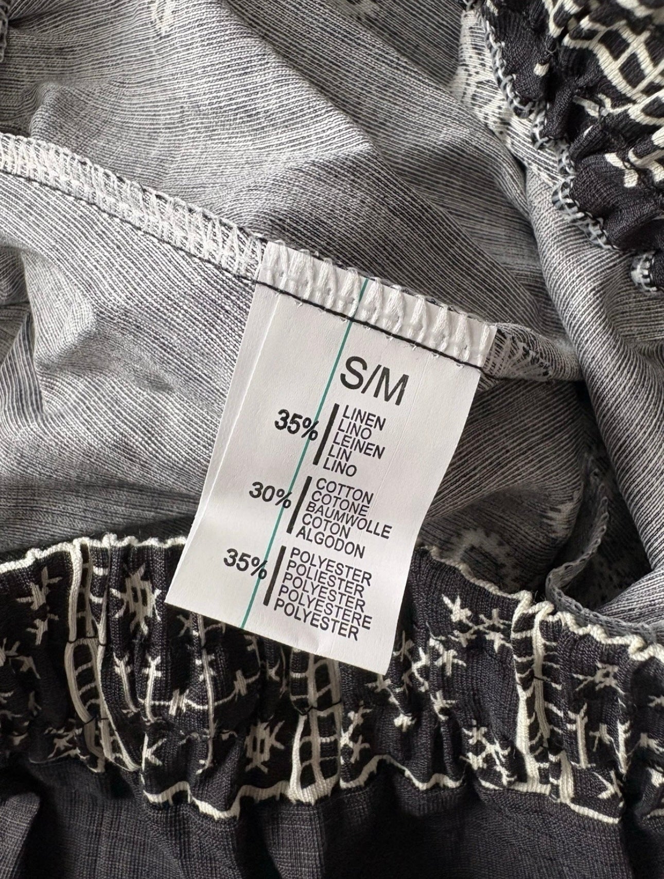 Bella Sirena Linen Blend Wide Leg Trousers Colour Black/White Size S/M