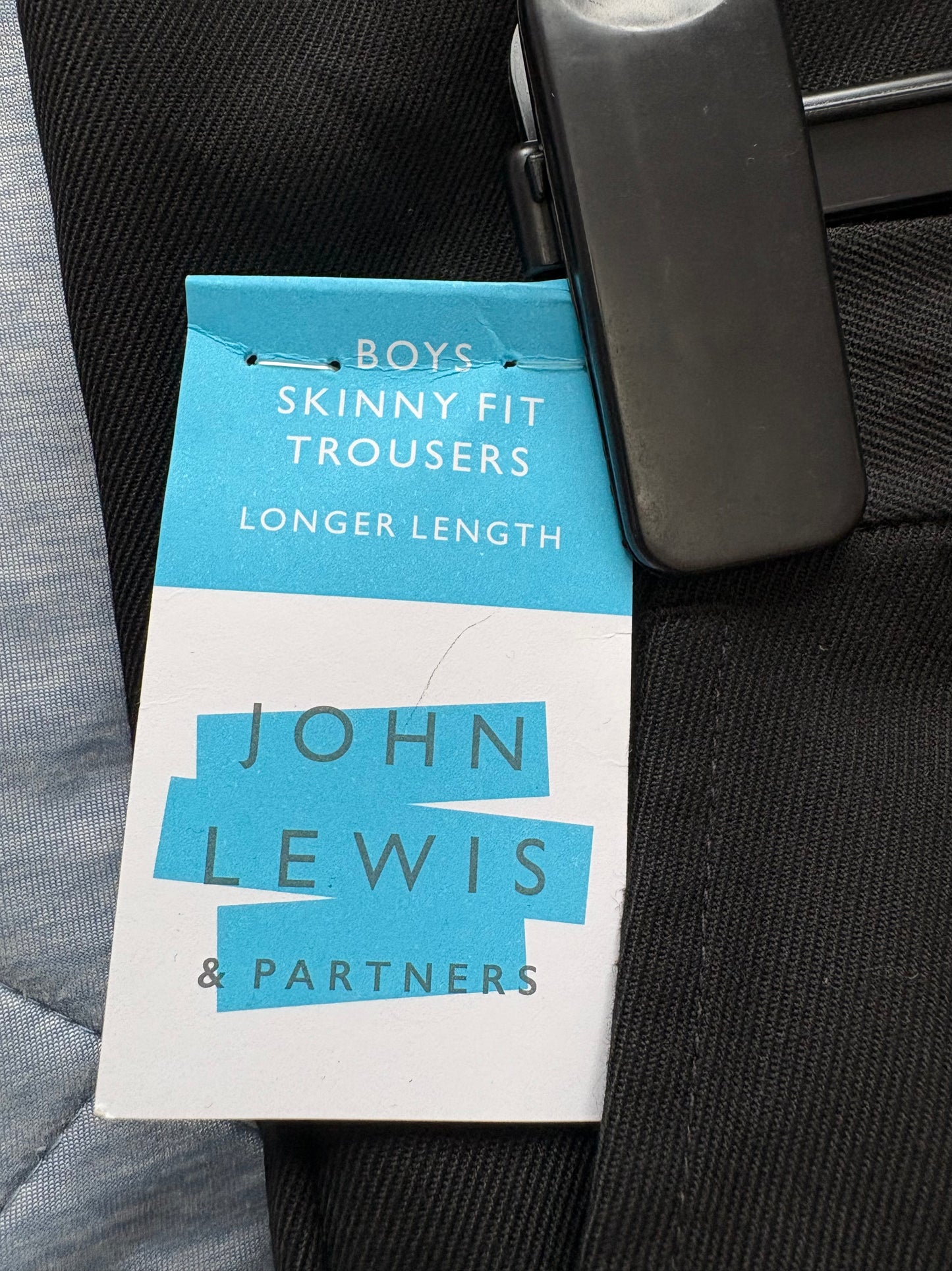 John Lewis Skinny Fit Longer Length Trousers Colour Black Size 10 Years