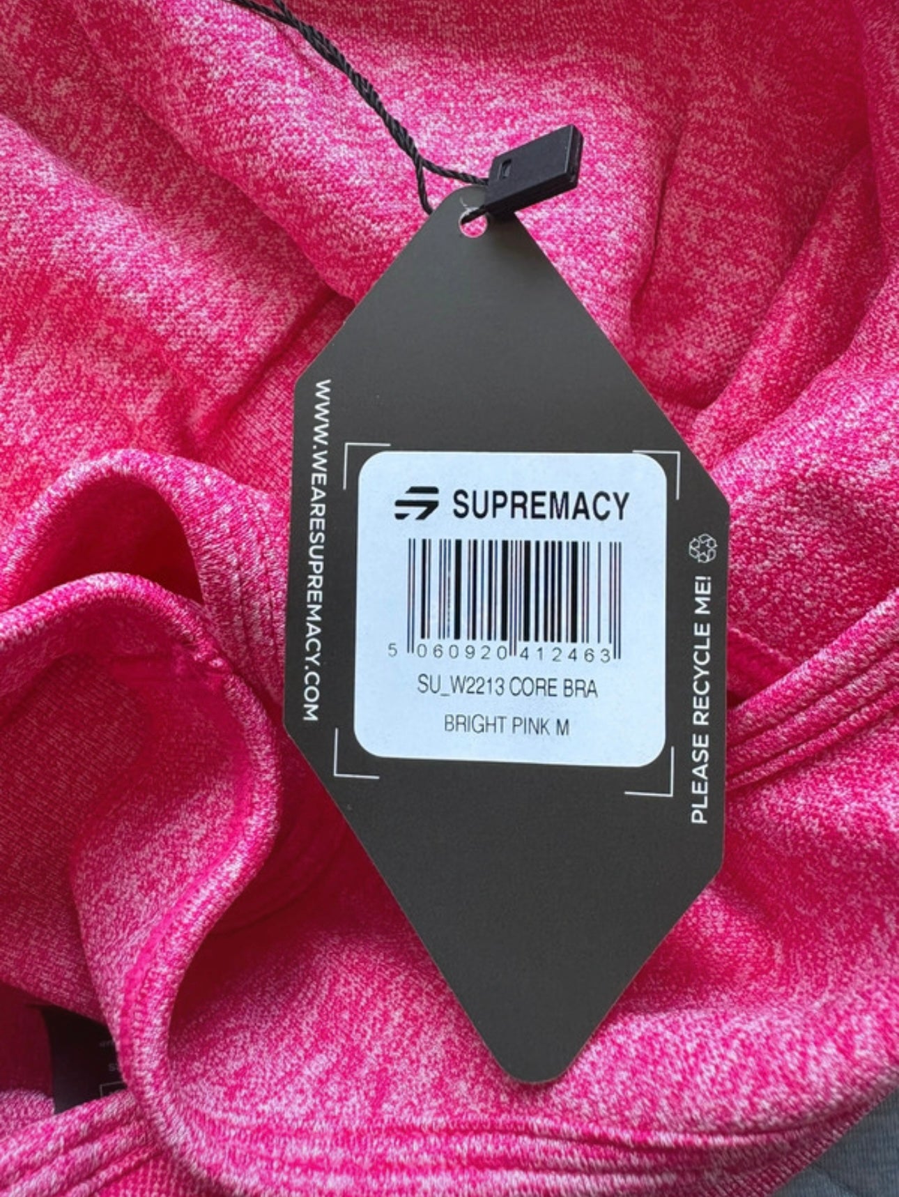 Supremacy Core Bra Top Colour Bright Pink