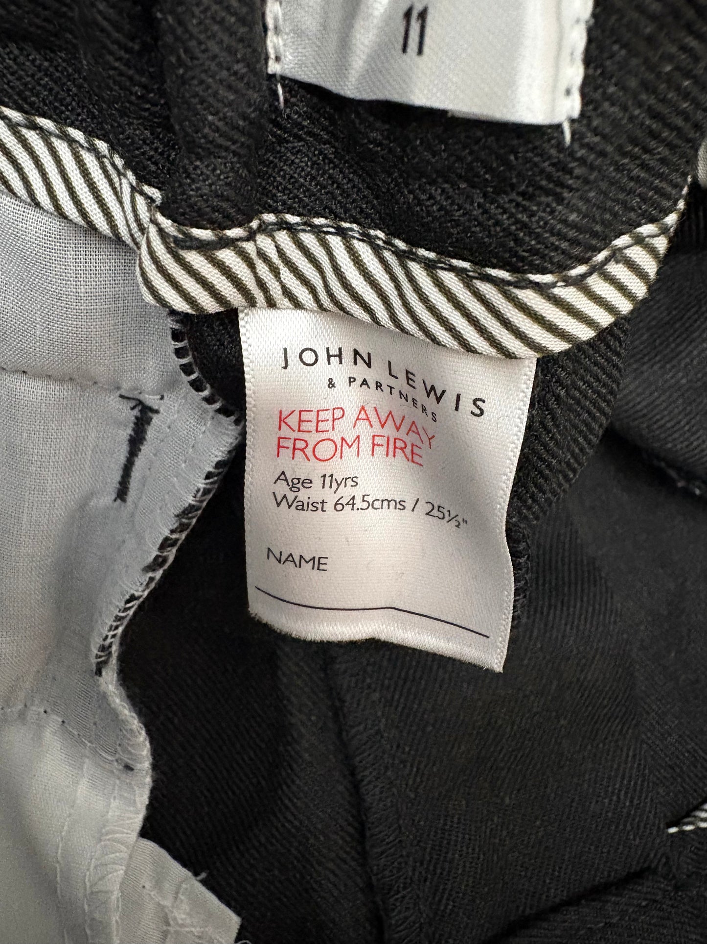 John Lewis Regular Fit Trousers Colour Grey Size 11 Years