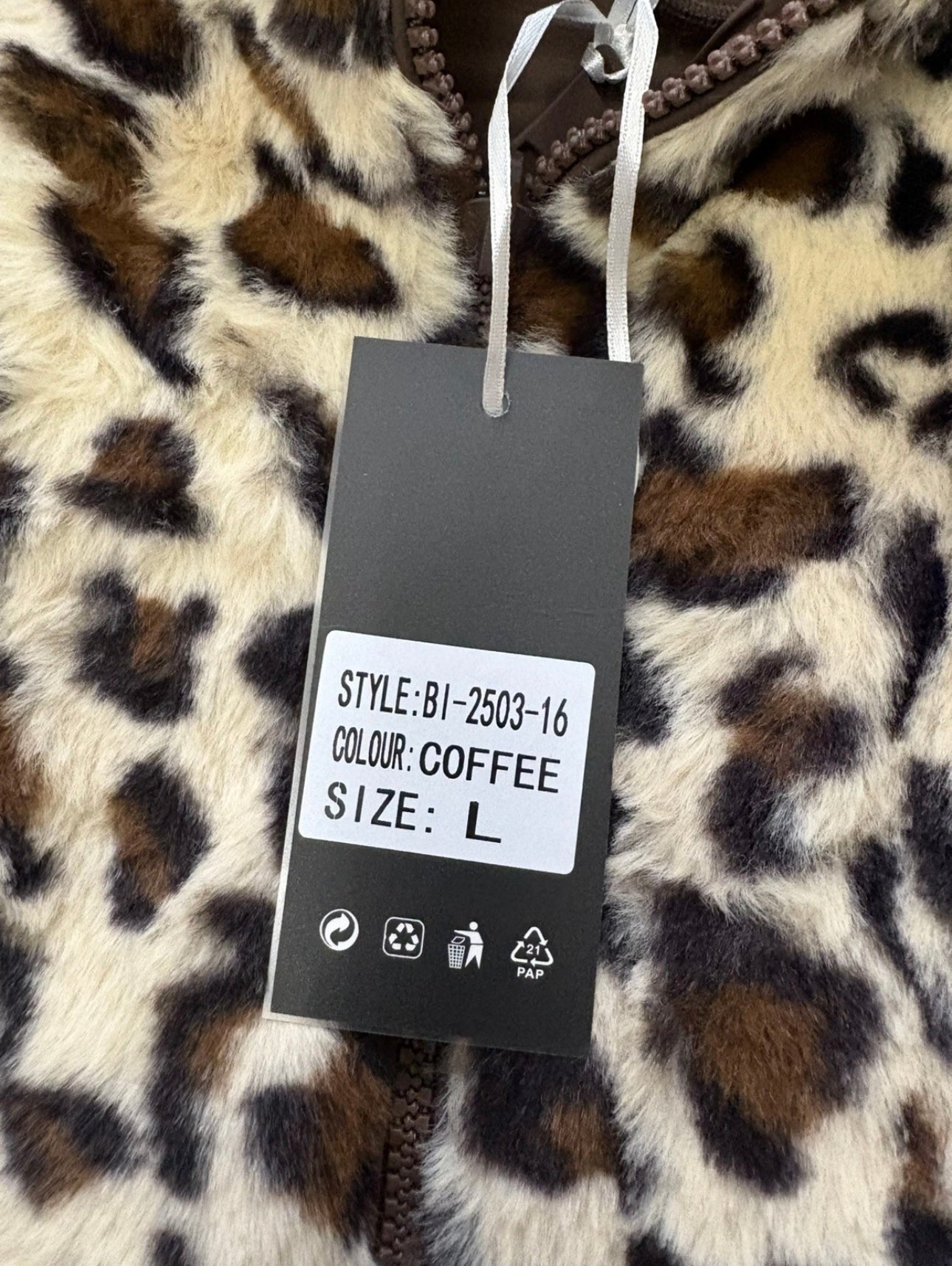 Bilin Reverse-able Faux Fur Hooded Jacket Colour Coffee Size L