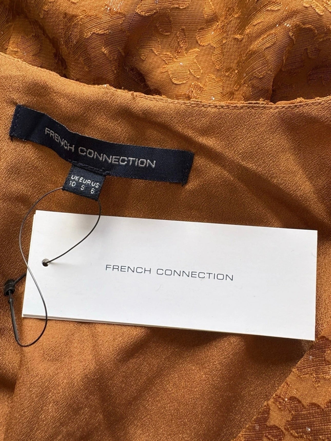 French Connection Bonati burn out drape dressColour Glazed Ginger Size 10