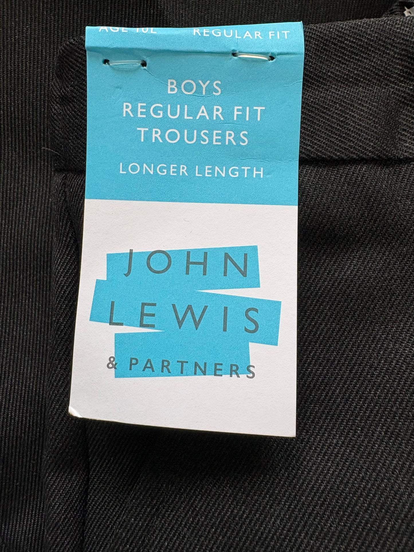 John Lewis Regular Fit Longer Length Trousers Colour Grey Size 10 Years