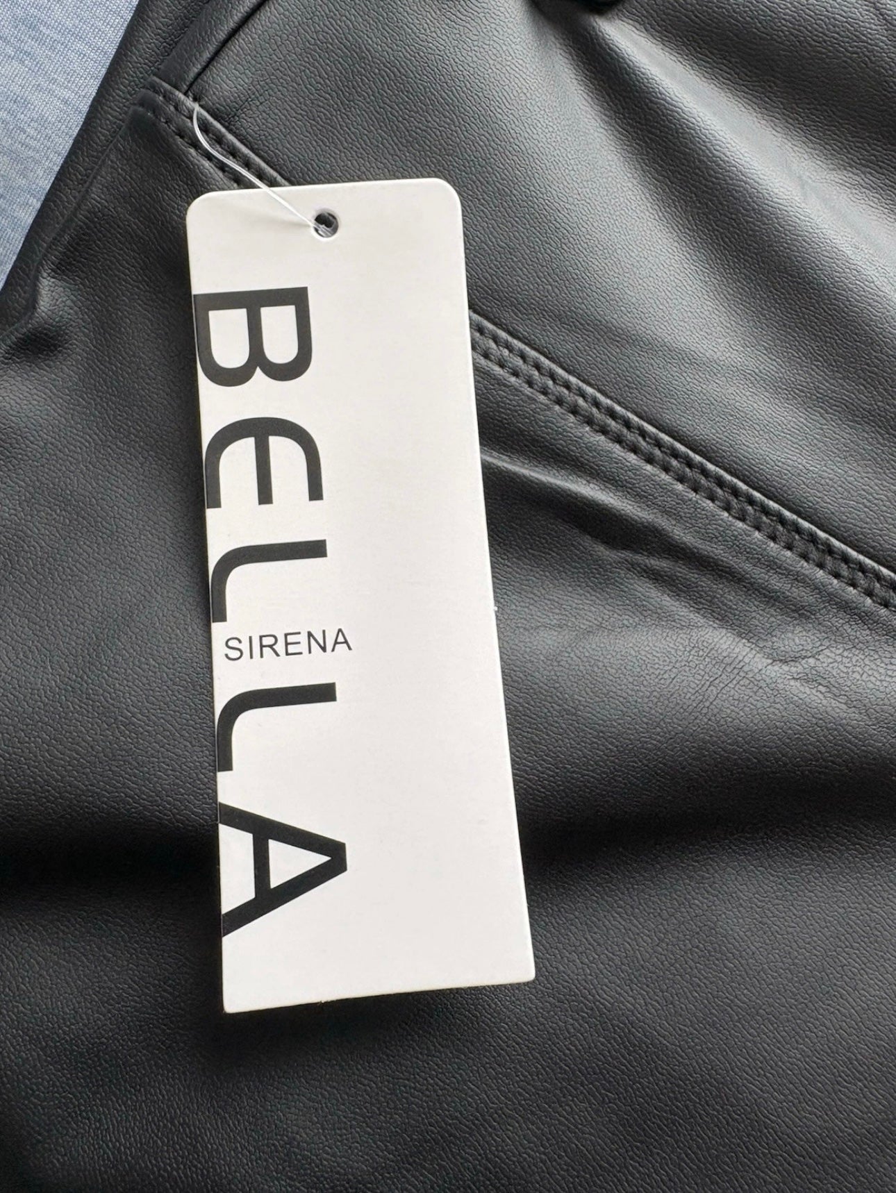 Bella Sirena Faux Leather Fleece Lined Leggings Colour Black Size L/XL One size 10-14