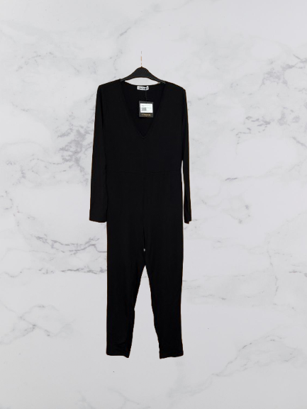 Unique21 Long Sleeve Stretchy Jumpsuit Colour Black Size L