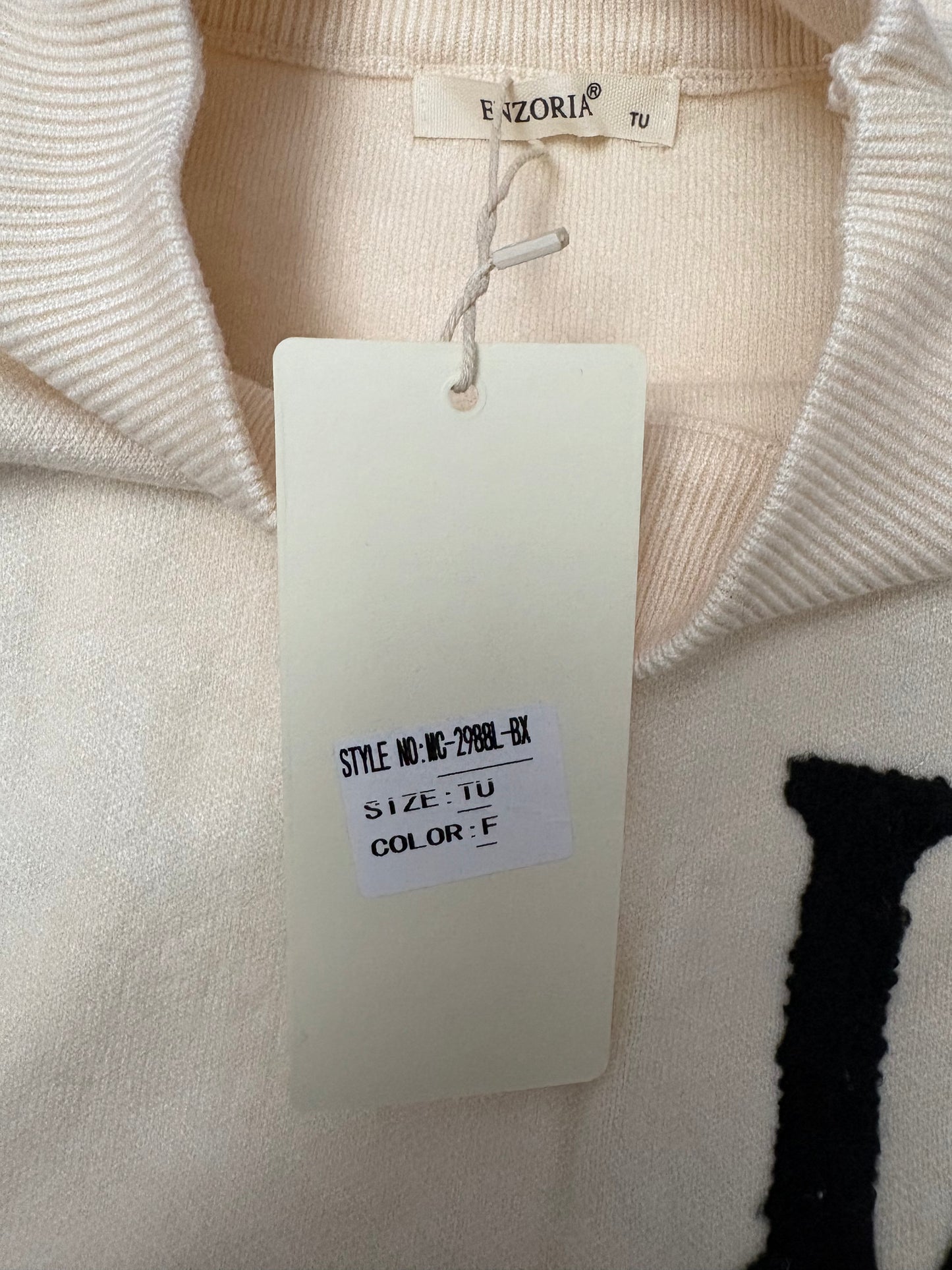 Enzoria 'Los Angeles' Embossed Jumper Colour Beige One Size 12-22