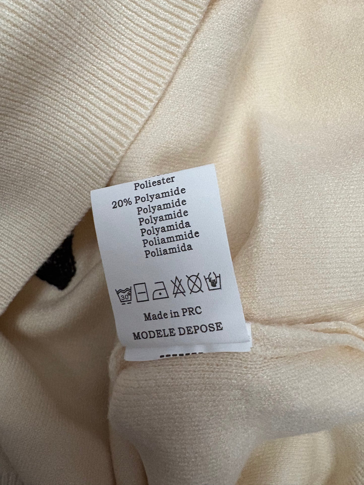 Enzoria 'Los Angeles' Embossed Jumper Colour Beige One Size 12-22