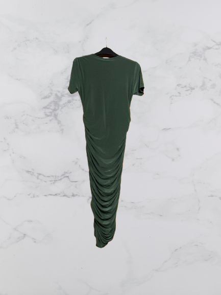 Missguided Maternity Ruched Side Short Sleeve Dress Colour Khaki Size 4