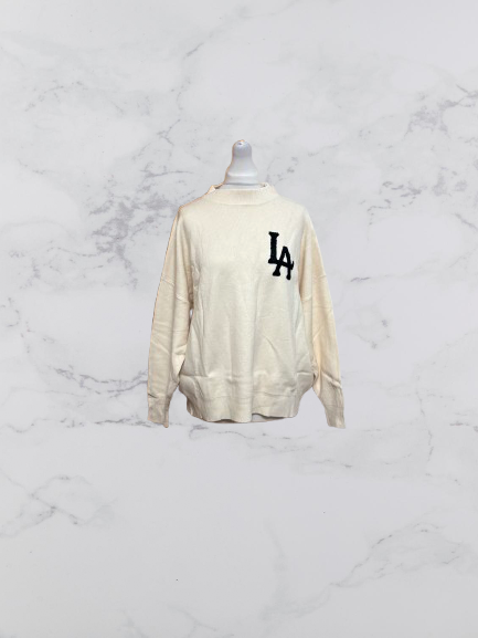 Enzoria 'Los Angeles' Embossed Jumper Colour Beige One Size 12-22