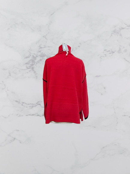 Papillonne Roll Neck Jumper Colour Red One Size 10-22