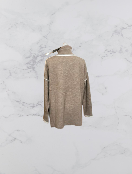 Papillonne Roll Neck Jumper Colour Beige One Size 10-22