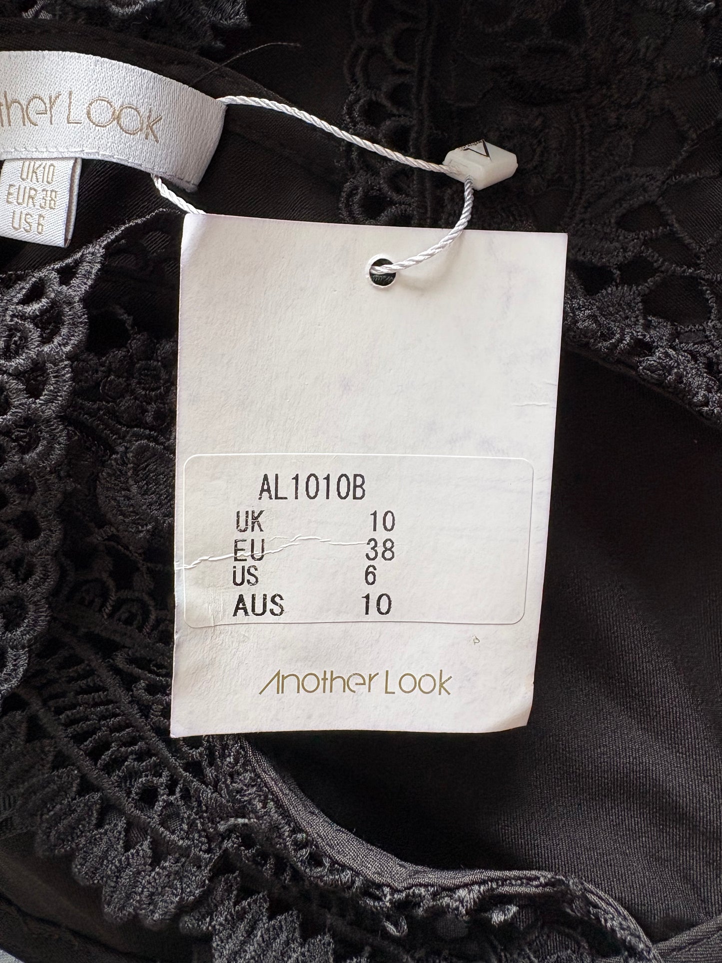 Another Look crochet detail jumpsuit Colour Black Size 10