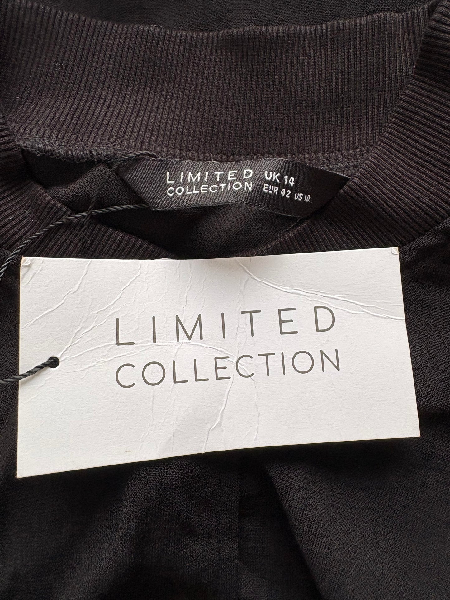 Your Clothing Limited Collection Bomber Style Long Sleeve Top Colour Black Size 14