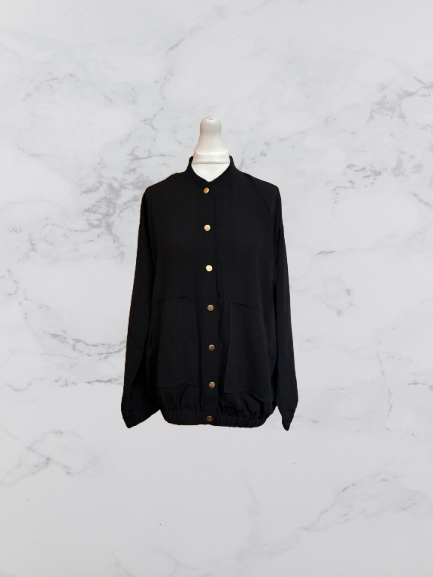 Your Clothing Limited Collection Bomber Style Long Sleeve Top Colour Black Size 14