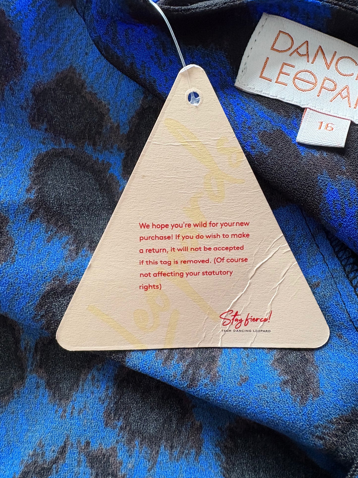 Dancing Leopard Print Jumpsuit Colour Blue Size 16