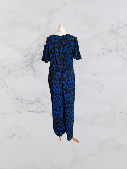 Dancing Leopard Print Jumpsuit Colour Blue Size 16