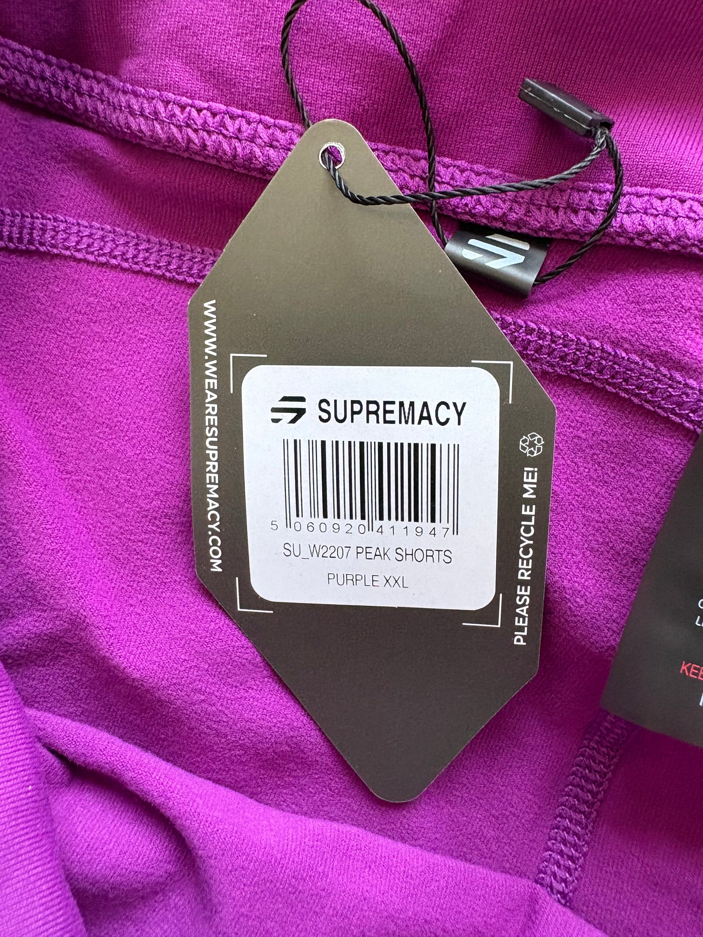 Supremacy Peak Shorts Colour Purple Size XXL