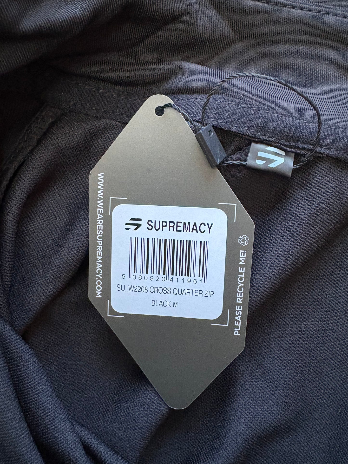 Supremacy Cross Quarter Zip Long Sleeve Top Colour Black Size M